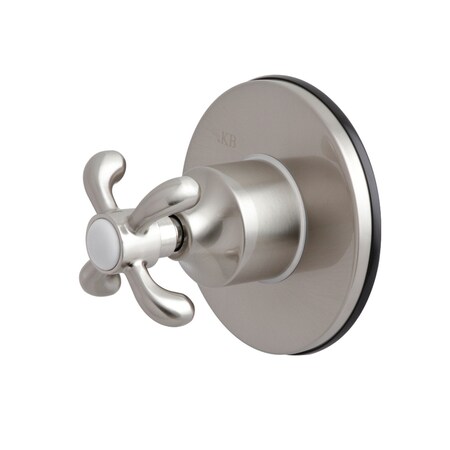 Kingston Brass KS3038TX Single-Handle Three-Way Diverter Valve with Trim Kit, Brushed Nickel KS3038TX